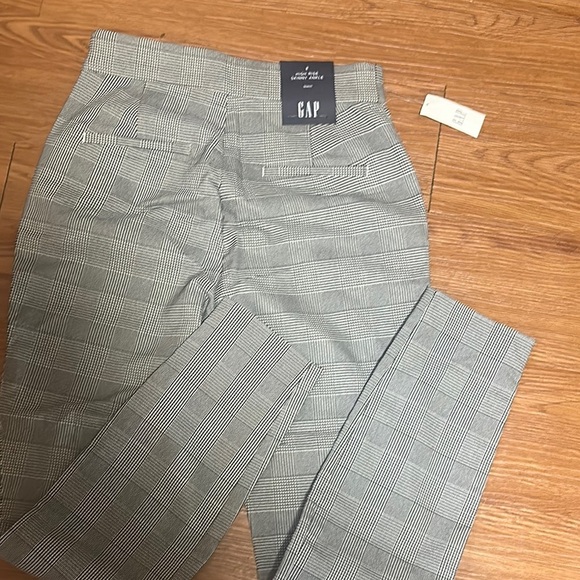 Brand New With Tags GAP Checkered Gray High Rise Skinny Ankle Trousers Size 2 - Picture 4 of 12
